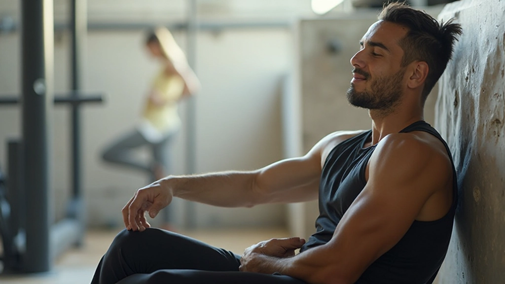 رياضي يقوم بتمارين الاستشفاء والمرونة لتحسين الأداء الرياضي